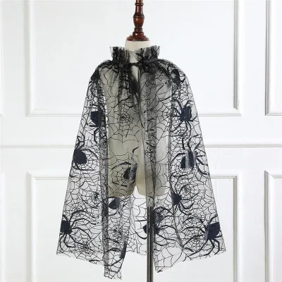 Halloween Chiffon Cloak Girls Wearing Spider Bat Lace Cloak Performance Party Children Clothing Capes