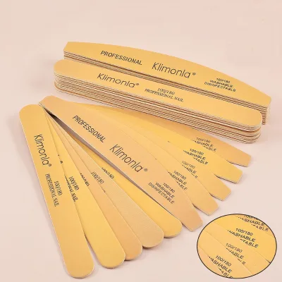 High Quality Double Side Disposable Nail File With Logo 100/180 Grit Japan Sandpaper Finger Nail Files