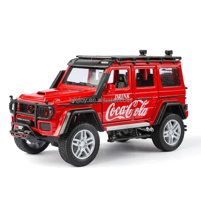 Jinlifang 1:24 Scale Diecast Alloy Off-road Vehicle Open Doors Sound Light Pull-Back Action Eco-friendly Plastic Metal