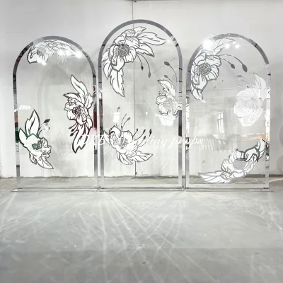 Low Price Custom Wholesale Arch Shaped Decoration Holder Wedding Backdrop Frame Curved Backdrop Decoration