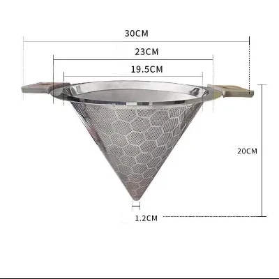 Handheld 304 Double Layer Stainless Steel Coffee Pot Set with Reusable Mesh Tea Strainer and Two-Handed Coffee Filter Funnel