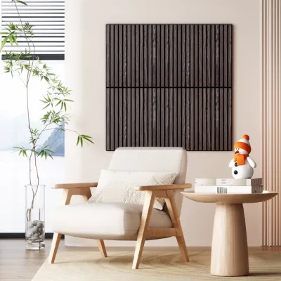 2025 Modern Design Hotel Akustik Panel Sound Advantage Wall Panels Most Popular Natural Wood Veneer Pet for Living Room
