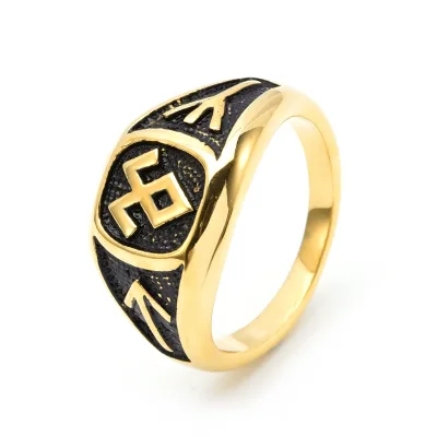 Wholesale Unisex Stainless Steel Gold-Plated Fashion Rings Trendy New Euro-American Minimalist Ins-style Cross-Border New