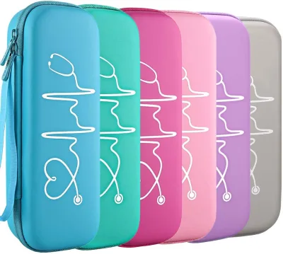 Luxury Anti-fall Daily Hard Stethoscope Case for Medical Carrying Bag Zippered Storage Case With Inner Pouch for Medical Student