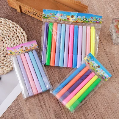 Wholesale Large Capacity Macron Color Highlighter Pen Set Customizable LOGO Children's Drawing Highlighter Pen Set