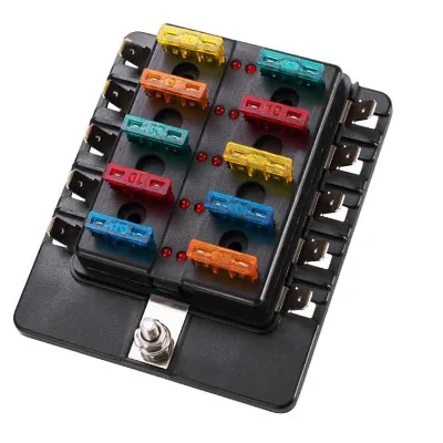 12V 24V Car RV Boat Truck Marine 4 6 8 10 12 Way Blade Car Fuse Block with LED Indicator Auto Blade Fuse Holder