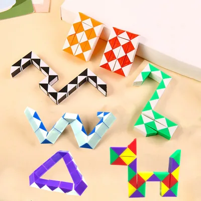 Educational Flexible Magic Serpent , Folding Magic Cube, Gashapon Toy, 24 - Section Transformable Magic Cube, Fidget Toy