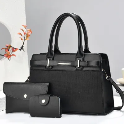 New Stylish Three-Piece Patchwork Clutch Set High-Appearance Fashionable Tote Cross-Body Bags; Light Luxury Messenger Bag Urban