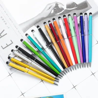 Dual-Purpose Aluminum Rod Metal Capacitive Touch Screen Pen Mobile Phone & Ballpoint Gift Pen Wholesale Promotional Pen