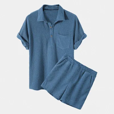 Summer Southeast Asian Men's Casual Loose Plaid Short-sleeved Shirt European and American Shirt Suit