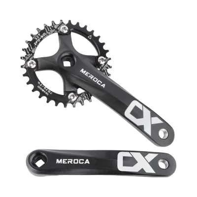 Meroca Black/Red Frosted Anodizing Road Bicycle Crankset 170mm Square Taper 104BCD 32T/34T/36T/38T 555-605g Unisex for 8-11