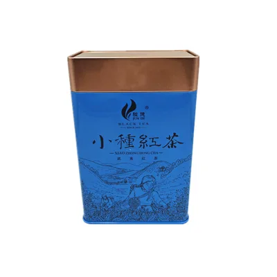 2024 New Design Airtight Metal Tinplate Rectangular Canister Full Leaf Packaging Tea Tin Caddy