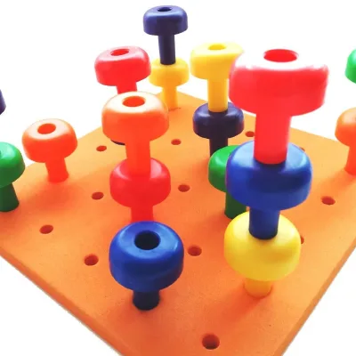 Pegs Board Game Set for Motor Skills Sorting Counting Color Recognition Occupational Therapy Toddler and Preschool
