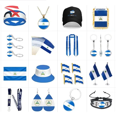 Custom logo 2026 Popular Independence Day Party Accessories Nicaragua Full Flag Souvenir Set for celebrations