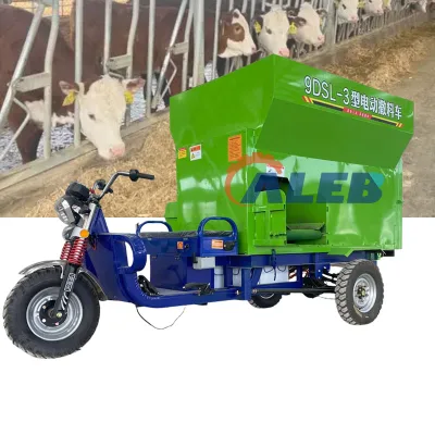 Multifunctional Cattle Feed Spreading Machine  Sheep Feed Spreader with Three-Wheel Truck