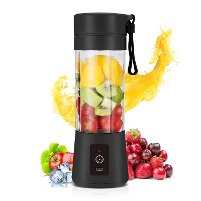 Portable Fruit Juicer Blender Ice Smoothie 6 Blade Juicer Blender Mini 380ML Rechargeable Mixed Fruit Extractor Blender for Home
