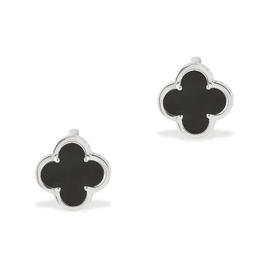 Elegant Black Leaves Design Ceramic Earrings 925 Sterling Silver Jewelry Earrings for Women Wholesale Price