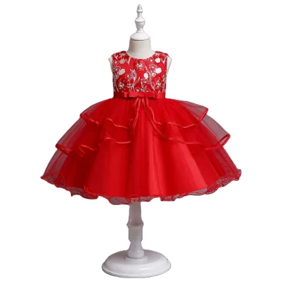 High Quality Beautiful Latest Fashion Dresses Kids Party Dress Dresses For Weddings With Red Color Tutu