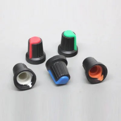 High Quality 6.4mm colourful round plastic custom guitar knobs