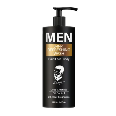 Bingo Factory Price Multiple Function Shower Gel Hair Shampoo Body Wash Deep Cleansing Oil Control Mens Face Wash