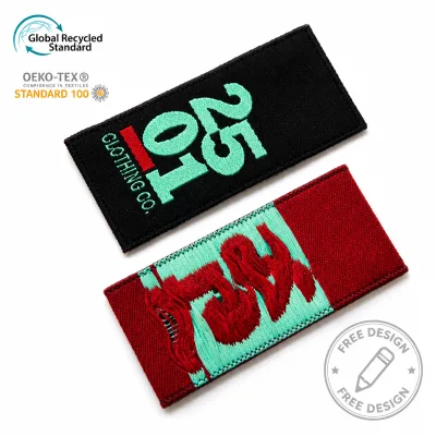 Custom Woven Clothing Label Patch Brand Logo Embroidered Style Garment Tag OEM for Apparel Jackets Streetwear