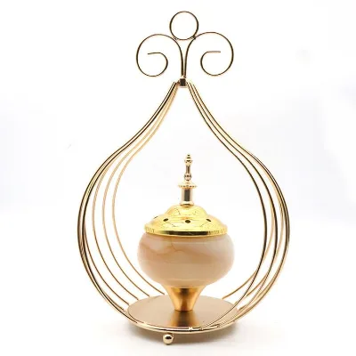 Arabian Style Vintage Modern Mini Portable Iron Metal Ornaments Incense Burner Holder Bakhoor