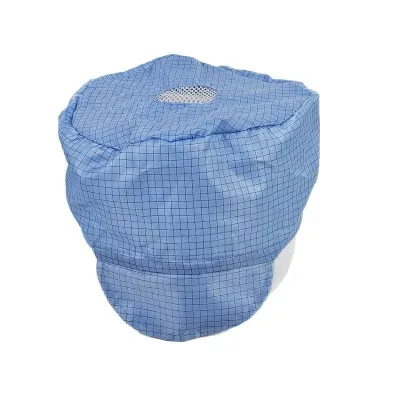 Anti-static Mesh Work Cap 05-Inch Grid Dust-Proof Open Mesh Cleanroom Unisex Hard-Brimmed Elastic Band