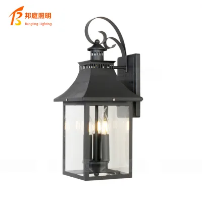 Retro Traditional 3-Light Candle Style Outdoor Wall Lantern Brighten Wall Lamp for Garden Courtyard