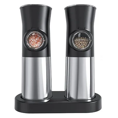 Kitchen Tools 2Pcs/Set Adjustable Electric Gravity Salt and Pepper Grinder Set Spice Seasoning Mill Grinder Shake Bottle