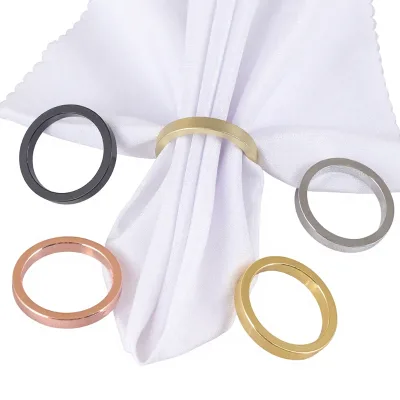 Creative Wedding Banquet Table Round Zinc Alloy Napkin Ring with Metal Plating Western Style Manufacturers Wholesale