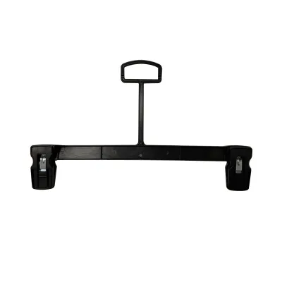 Bestiform Custom Logo Black Wide Shoulder Top Plastic Hanger Multifunction Clothing Organizer for Suit Shoes Garment Store