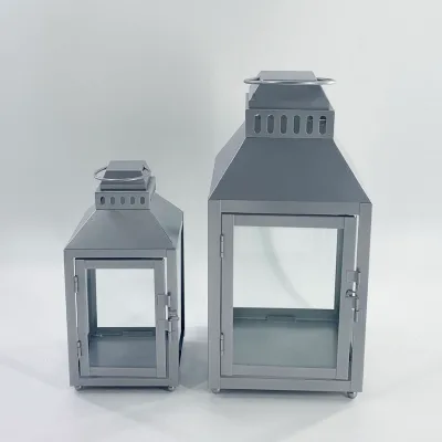 Antique Sheet Metal Lantern Tall Metal Lantern Candle Holder