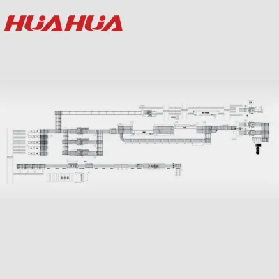 HUAHUA 2sets of CNC Router Machine Line with Robot+left and Right Edge Banding Machine Line+3sets of 6sides Cnc Drilling Machine