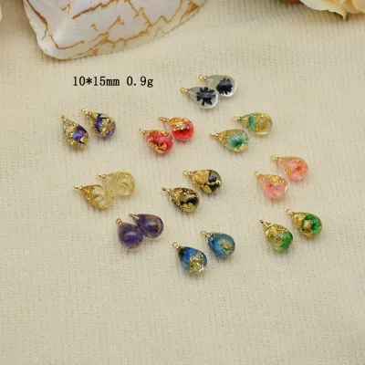 Popular Floral Resin Jewelry Accessories Fashionable Ladies' Drop Shaped Eternal Flower Pendant Accessories