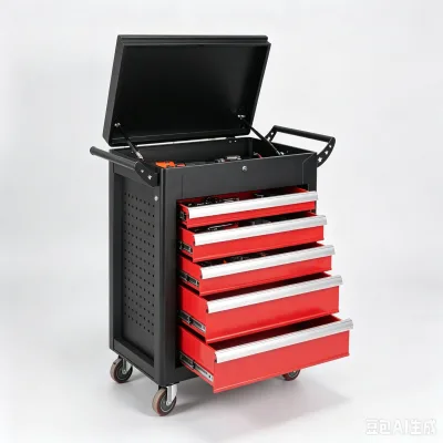 Multi-Function Heavy-Duty Workshop ToolStorage Cart, Customized ProfessionalGarage Organizer with Wire Rack