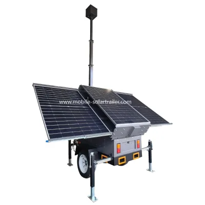 Mobile 3 Solar Panels WlFl 4G Surveillance System Trailer for Remote Area