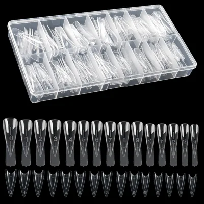 15 Sizes Gel Quick Building Extension Mold Interlayer Structure Nail Mold French Nail Dual Forms With Bottom and Top Films