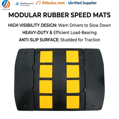 Rubber Speed Hump Amber and Black Speed Cushion