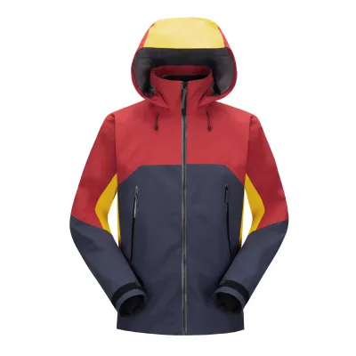 High Quality Unisex Autumn Outdoor Hard Shell 100% Polyester -Tex Waterproof Windproof Hoodie Stand Collar Zipper Water