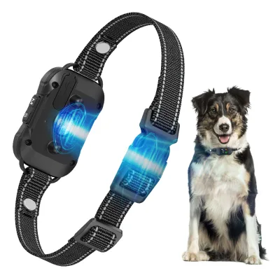 Intelligent Rechargeable Bark Control Training Dog Collar with IP67 Waterproof >20 Hours Battery Life Plastic Construction