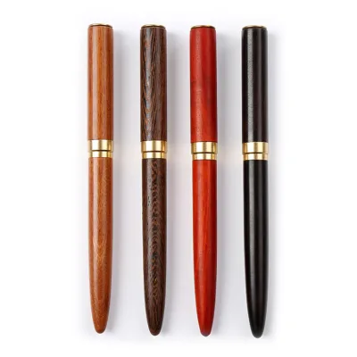 Elegant Vintage Handcrafted Brass and Wood Roller Pen Signature Gel Ink Roller Pen for Office Business Gift Pen