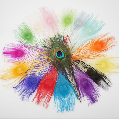 Dyed Green Floral Vase Dyed Peacock Feather 40-45cm for Home Decor Feather Natural Tail Peacock Feather for Crafts