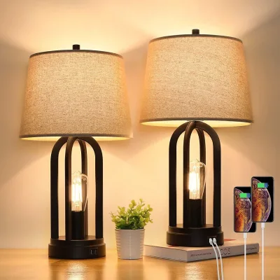 Hot Sale Indoor Lighting with USB Port Hotel LED Table Lamp