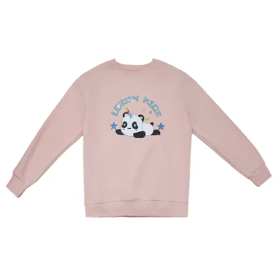 Casual Winter Crewneck Fleece Sweatshirt Breathable Anti-Pilling Layering Polyester Cotton Customized Logo Girls Sweater