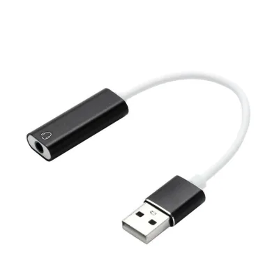 Promotion Factory Price Headphone and Microphone 2-in-1 USB to 3.5mm Aluminum Alloy Sound Card