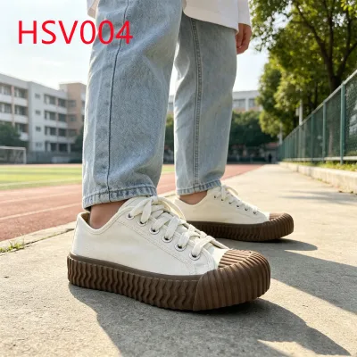 HY,Campus Daily Durable Canvas Fabric Fashion Hua Singh White Sneakers Head Wear Vulcanized Rubber Sole Student Shoes HSV004