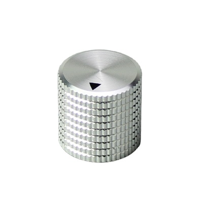KN-1717 Silver Color 17*17MM Metal Bass Control Knob With Set Screw and 6.0MM Shaft Hole Diameter Arrow Logo