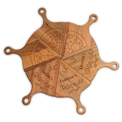 Wooden Pizza Serving Board Custom Name on Pizza Serving Tray Cutting Slicing Board.