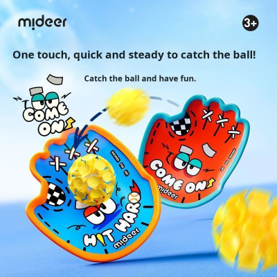 Youth Suction Cup Sticky Ball Throwing Catching Racket Hand Grab Ball Plastic Outdoor Toy