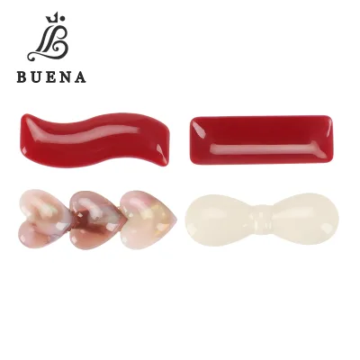 Custom Shape Color 5mm Thickness Acetate Hair Clips High-quality 3D Design Acetate Women Girls Alligator Clip